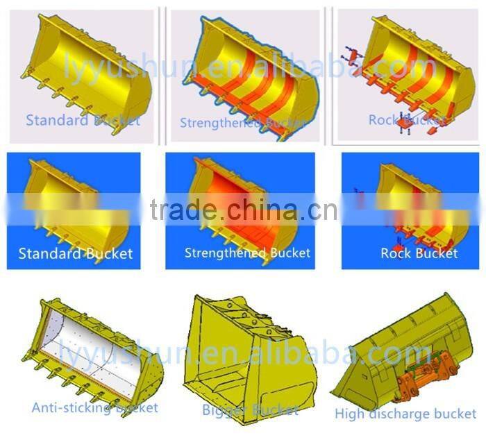 VOLVO Wheel Loader Bucket, 0.7M3-1.1M3 Bucket For L20F Wheel Loader, Log Grapple/Grass Grapple/Snow Plow/Pallet Fork For L20F