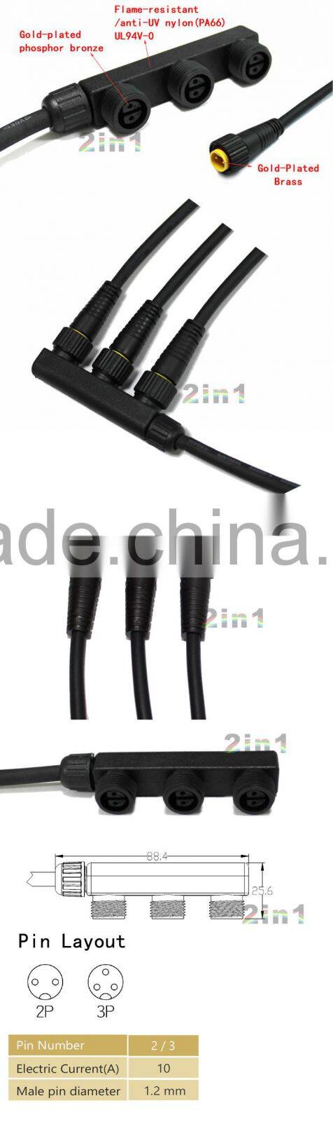 High Quality 2 pin Circular Weatherproof Connectors, Eco-friendly Materials, CE,ROHS Certification, Street light Wire Connector
