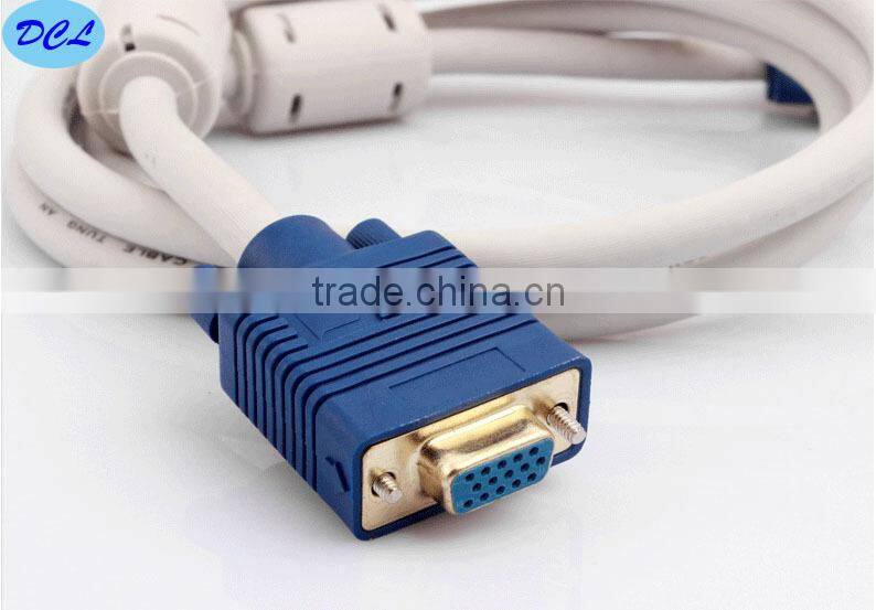 0.5M White VGA male to female cable with gold plated
