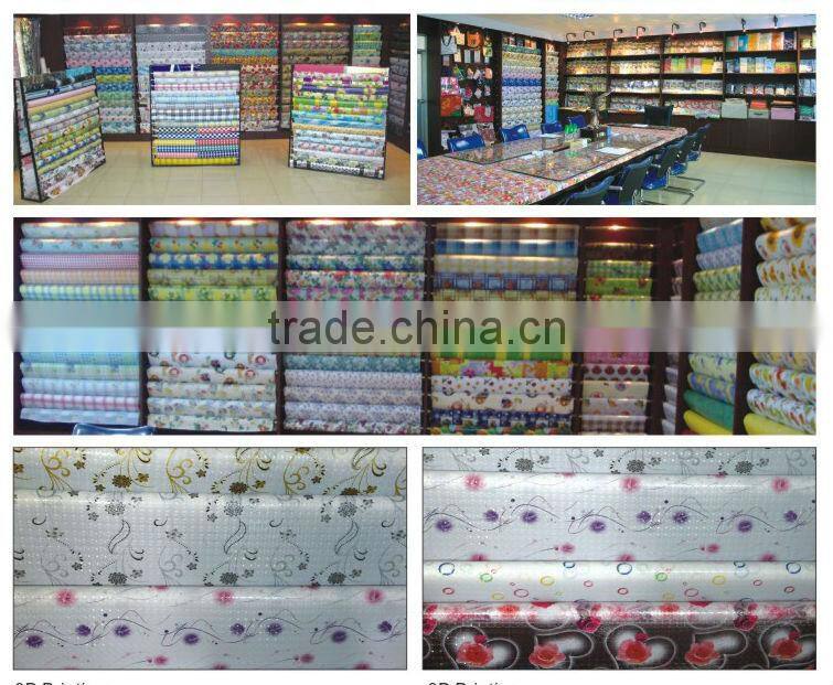 Newest transparent printed flowers all-in-one plastic table cloth roll/piece