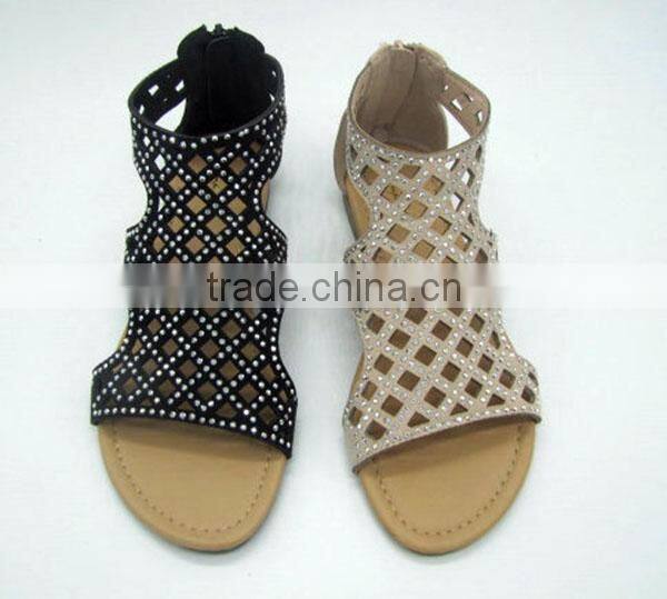 Uniseason Fancy Outdoor Summer No Heel Girls Sandals 2015 New Design