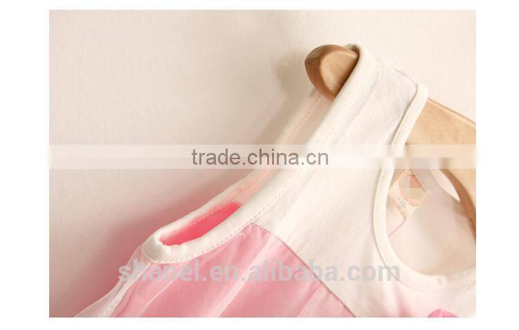 NEW arrival girls cotton tops flower vest t-shirts