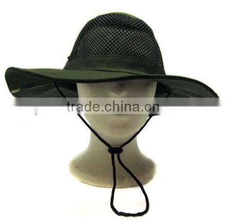 green safari bucket hat hunting army fishing bucket hat with string roll up mesh safari bucket hat