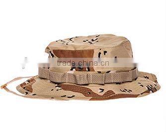 camouflage bucket hats custom woven label desert camo bucket hat with string