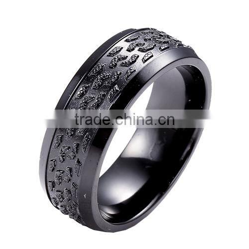 Distinctive black titanium ring