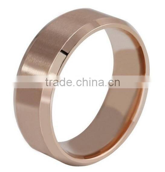 Mens Womens Wedding Bands Classic 8MM Titanium Steel Promise Rings for Him High Polished Rose gold Comfort Fit Ring