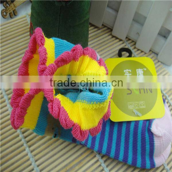 custom scan tube bear cute bady socks ,stripe blue and pink color cotten