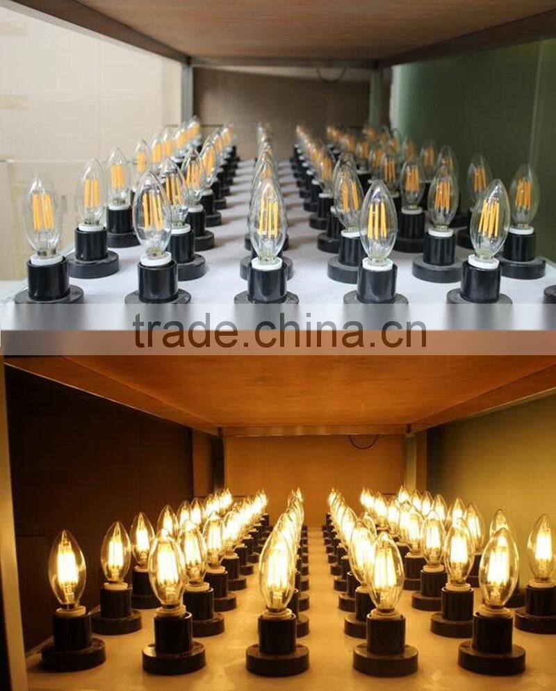 CA10 LED Filament Candle Bulb 2W LED Candelabra Bulb Lamp with 360 Degree Beam Angle CRI>80Ra 115lm/W