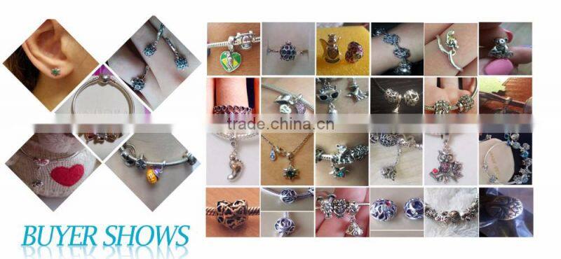 Wholesale Silver Charm Elegance Safety Chain with crystal stone Large hole 925 Sterling silver safety chain DIY Pendant Charm