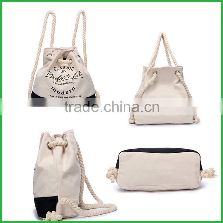 2016 high quality Fashion blue Cotton Canvas Tote Bag With cheap price