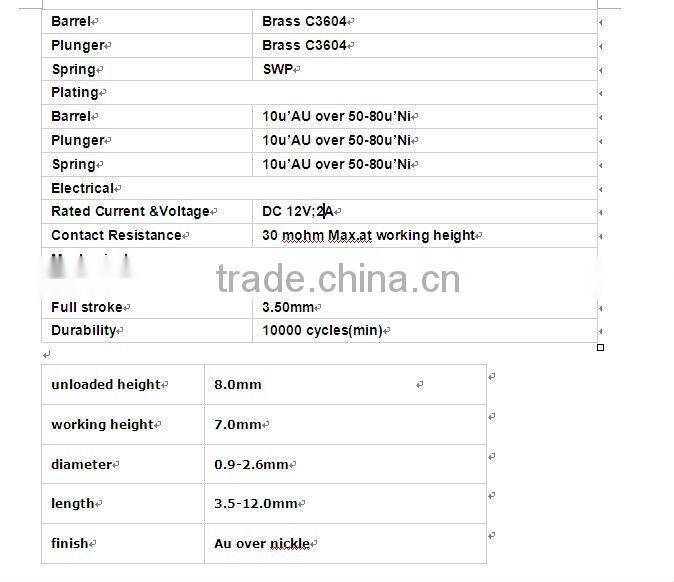 2013 Pogo Pin /High Current Pogo Pin connector
