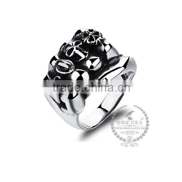 18MM Stainless steel vintage punk style evil fist ring fashion ring steam punk jewelry 6240022