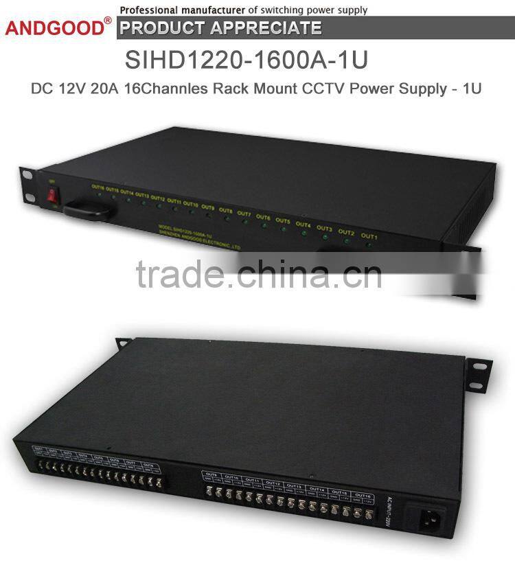 1u 19" rackmounted 12v power supply with high quality cost effective security solution
