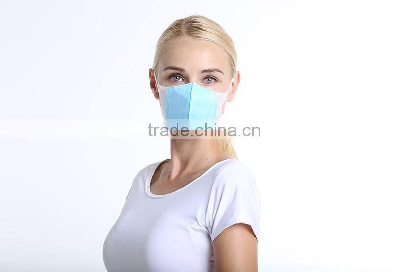 Ecoma 2016 New Product Antiviral three-dimensional Face Masks with Earloop, Latex Free, Blue