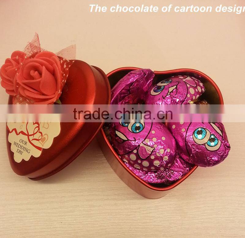 Heart-shaped Box Wrapped small round small chocolate easter eggs candy