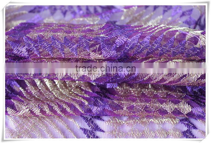 Newest design African purple beautiful wedding bridal lace fabric wholesale