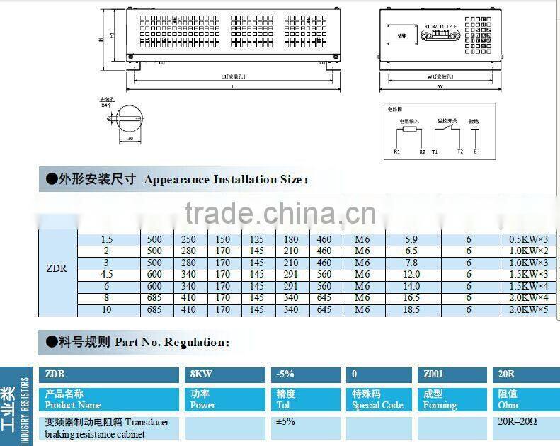 ZDR High voltage Transducer Braking Resistance Power Cabinet