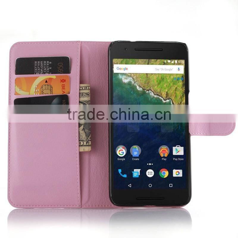 Quality COW SKIN TEXTURE Soft Wallet Stand PU Leather Case For HUAWEI NEXUS 6P angler FLIP LEATHER CASE