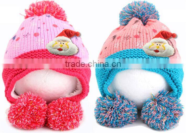 Korean Fashion Handmade Crochet Santa Hat Baby Boy Girls Chirstmas Knitted Beanie Warm Hats