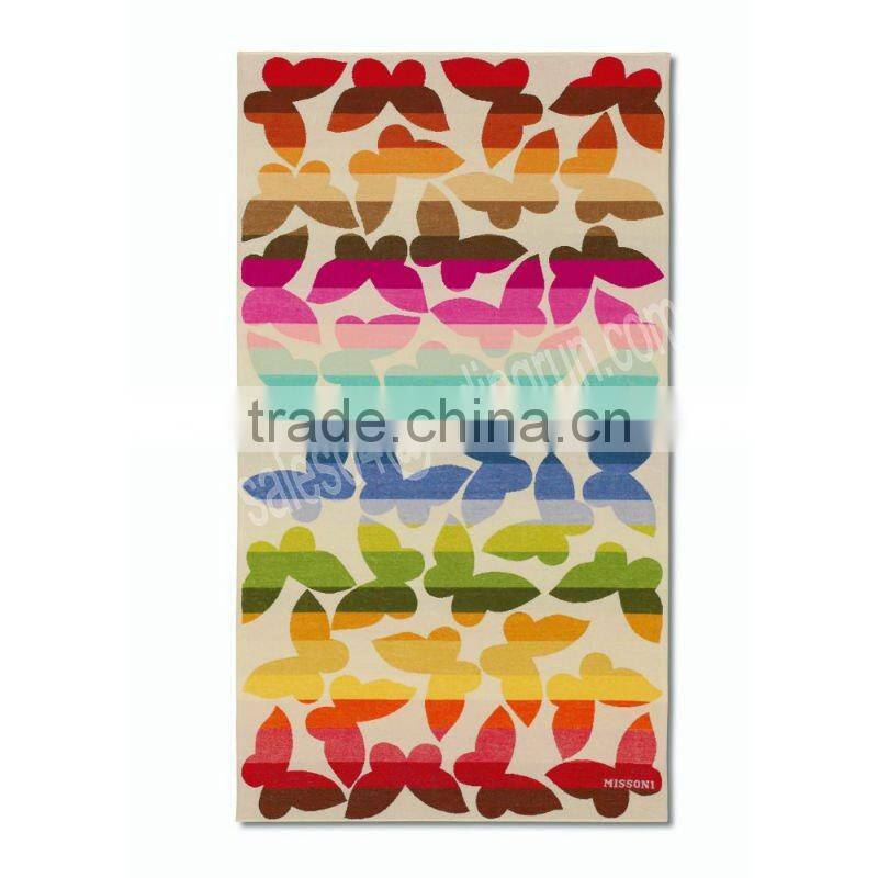 plain cotton beach towel velour reactive printing factory cheap wholesale