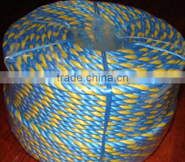 pp splitfilm silver rope blue with yellow color