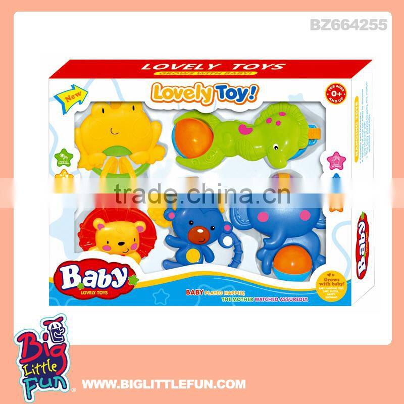 Animal shape plastic baby rattle toys