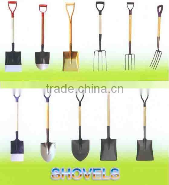 SHOVEL WITH BLACK STEEL HANDLE FARMING TOOL