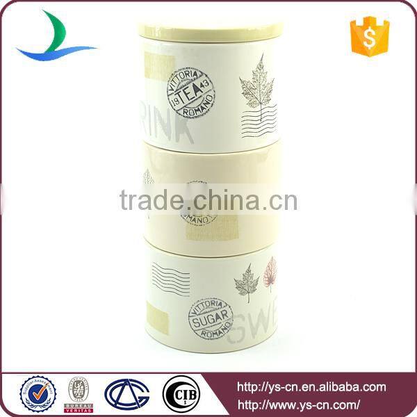 2015 newest product simple decal 3sets storage Jars for sale