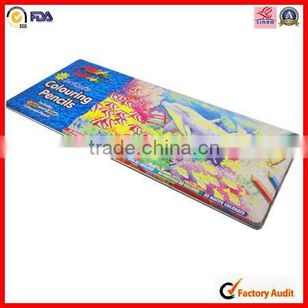 manufacture rectangular metal colouring pencil box
