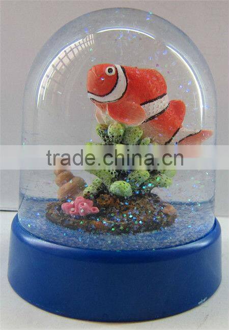 Large funny dolphin snow globe