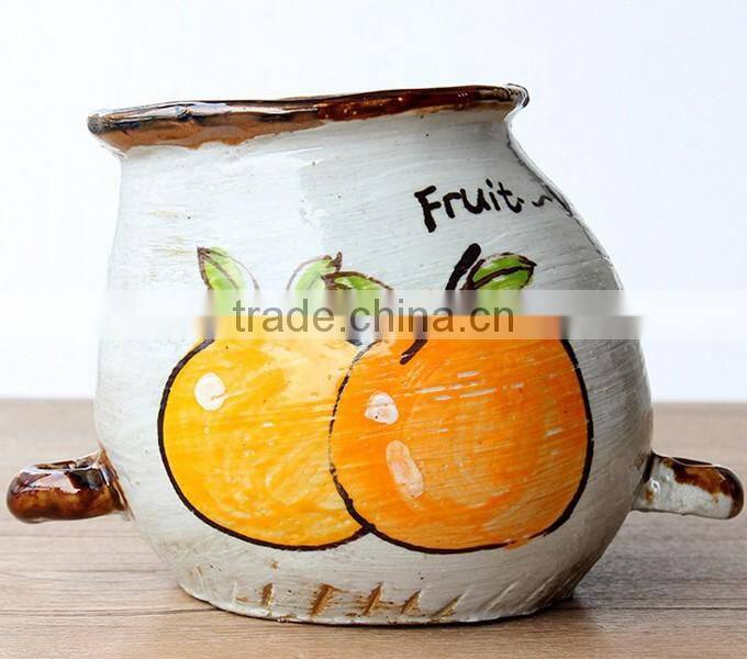 Creative interior decoration hand-painted ceramic cartoon flower pot for succulents