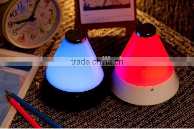 2015 led bluetooth stereo colorful night light bluetooth speakers Card stereo change color heavy bass FM speaker
