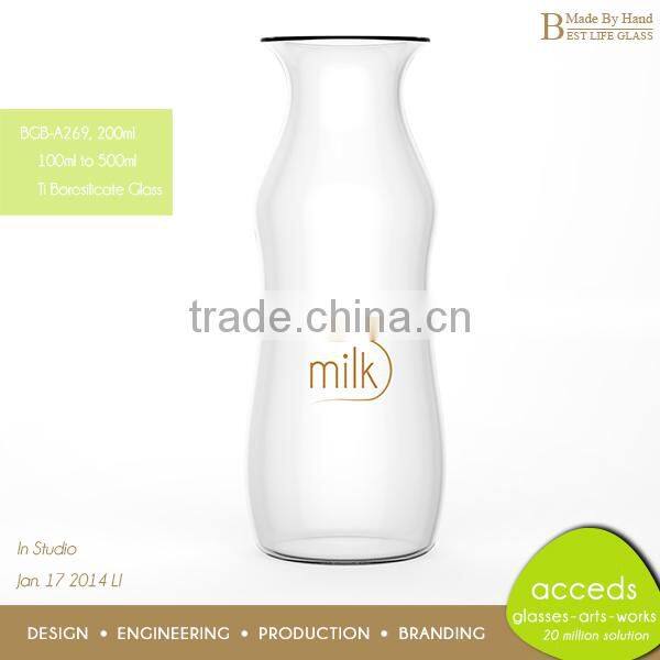 Small Customized Microwave Glass Milk Bottle Wholesale