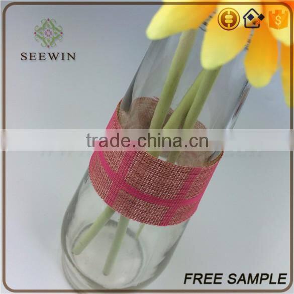 2017 cheap wedding dcorative wholesale grosgrain ribbon with mesh fabric