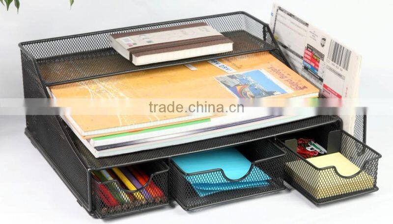 Hangzhou High Quality Metal Mesh Stationery Desk Organizer
