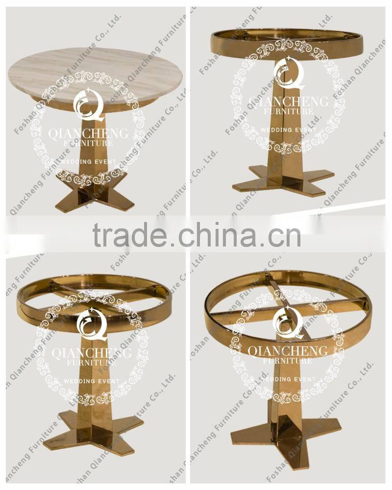 Hotel project Wedding event using round marble rose golden side table