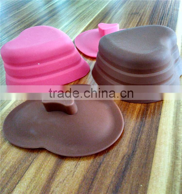 2015 Portable Heat Resistance Silicone Folding Cup Silicone Heart Shape Cup