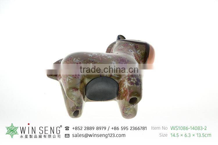 cheap coin box lovely design flower patterns horse shaped ceramic animal piggy bank