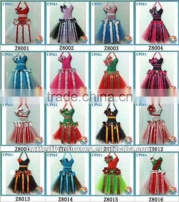 2014 China Wholesale Girls romantic tutu ribbon tutu set Girls bow holder Tutu