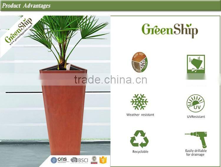 outdoor plastic flower pot plant/Recyclable/China direct manufacturer/Plastic Garden Planter/ 20 years/new design/UV protection