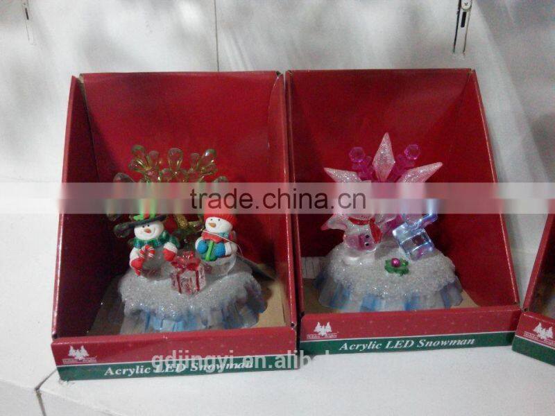 2015Dongguan Acrylic LED color-changing snowman and snowflake