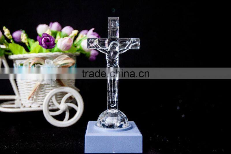 plastic clear Jesus on the cross religious figurine Easter decor