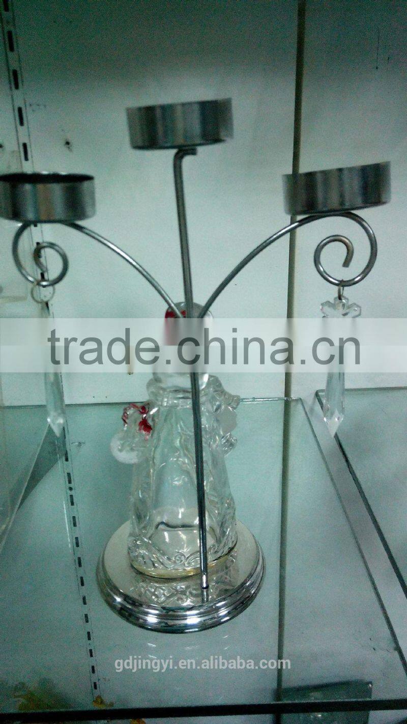 High quality glass snowman with candle holder