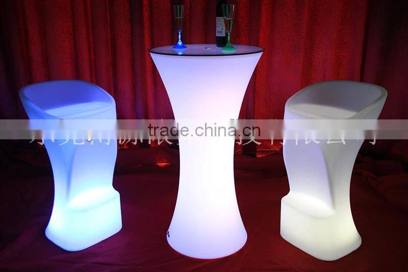 2016 new design LED high top bar cocktail chairs and tables