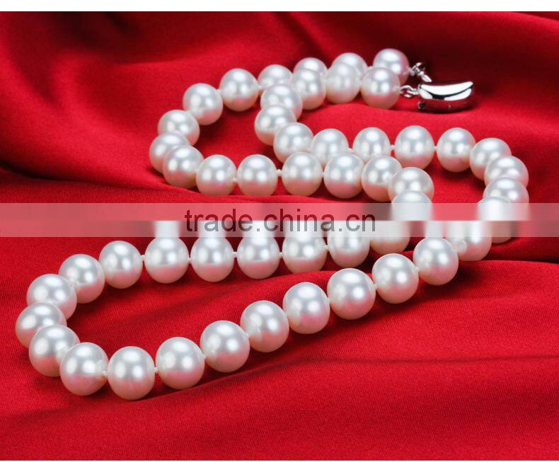 wholesale 10-11 mm white freshwater pearl necklace and earring sets