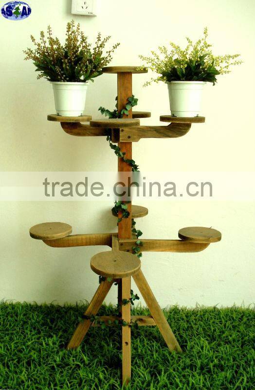 Mini wooden cart for flowers and plants