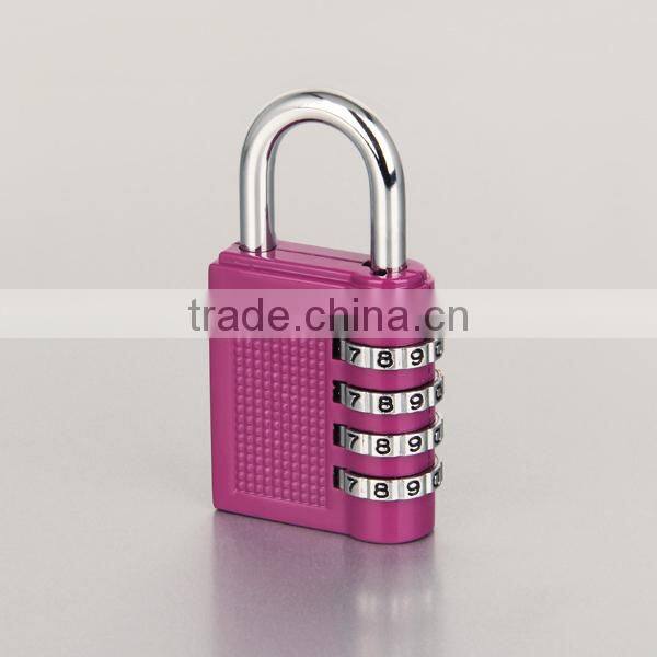 Colored 4 digit zinc alloy decorative travel password lock
