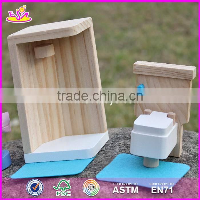 2017 New design kids pretend play toys wooden miniature dollhouse furniture W06B054