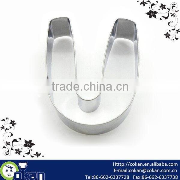 Letter U Shape Stainless Steel Cookie Cutter,Biscuit Cutter CK-CM0337