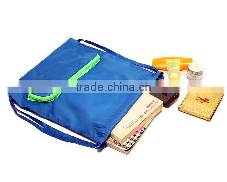 Factory Price Nylon Polyester Drawstring Bag,drawstring bag with front zipper pocket